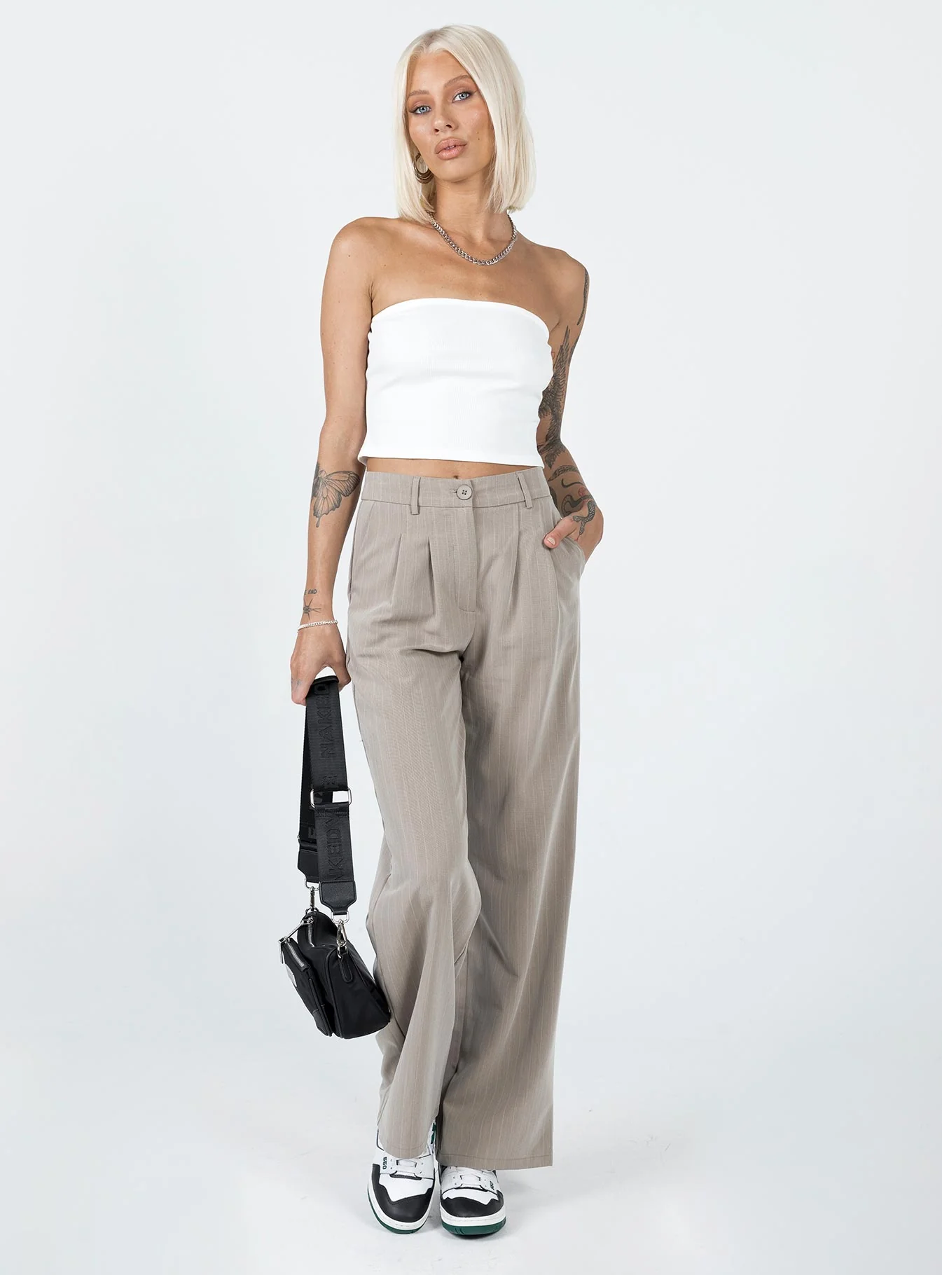 Archer Pants Pinstripe Beige
