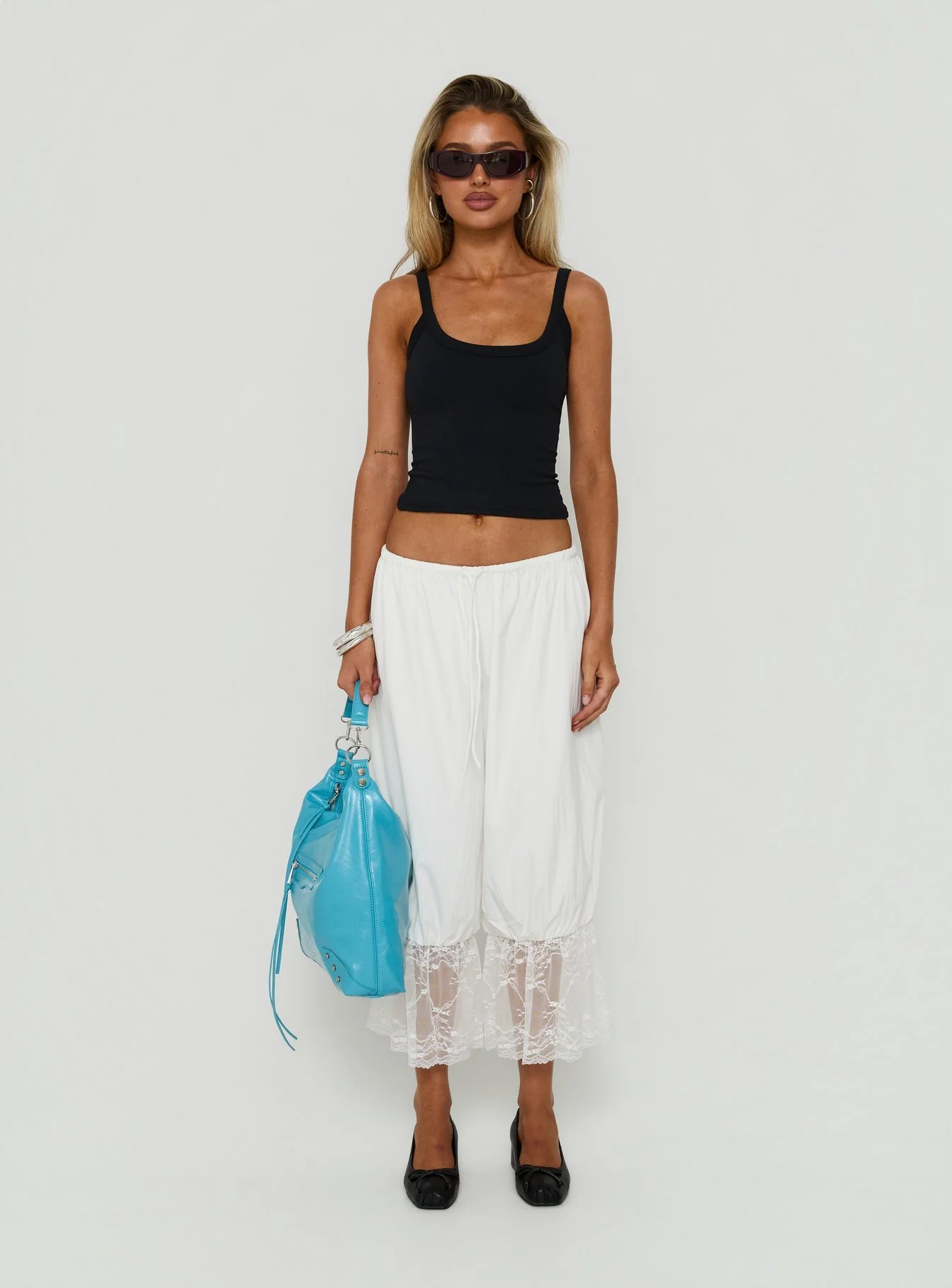 Daiana Lace Culotte Pants Cream
