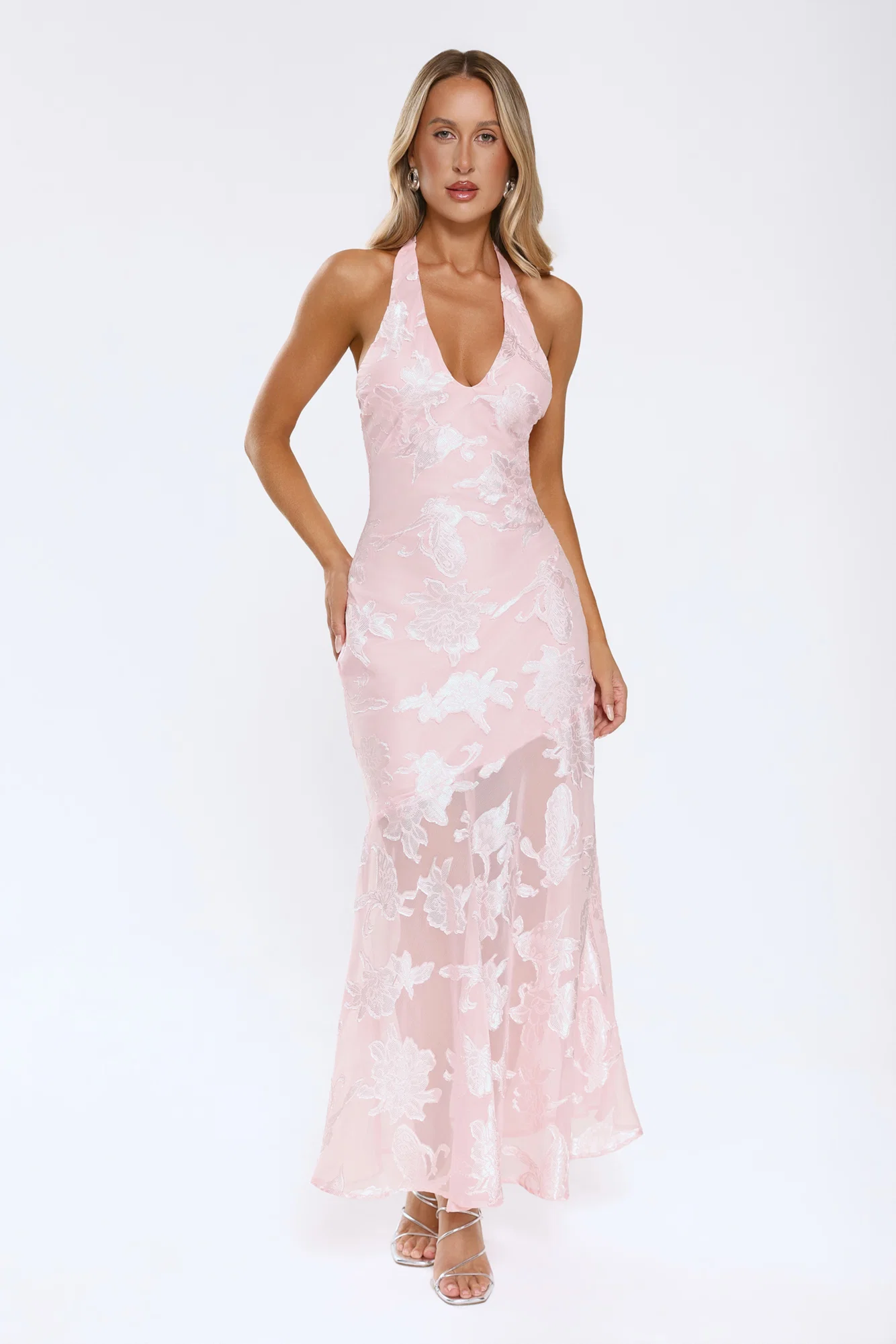 Pretty Upgrade Halter Maxi Dress Pink