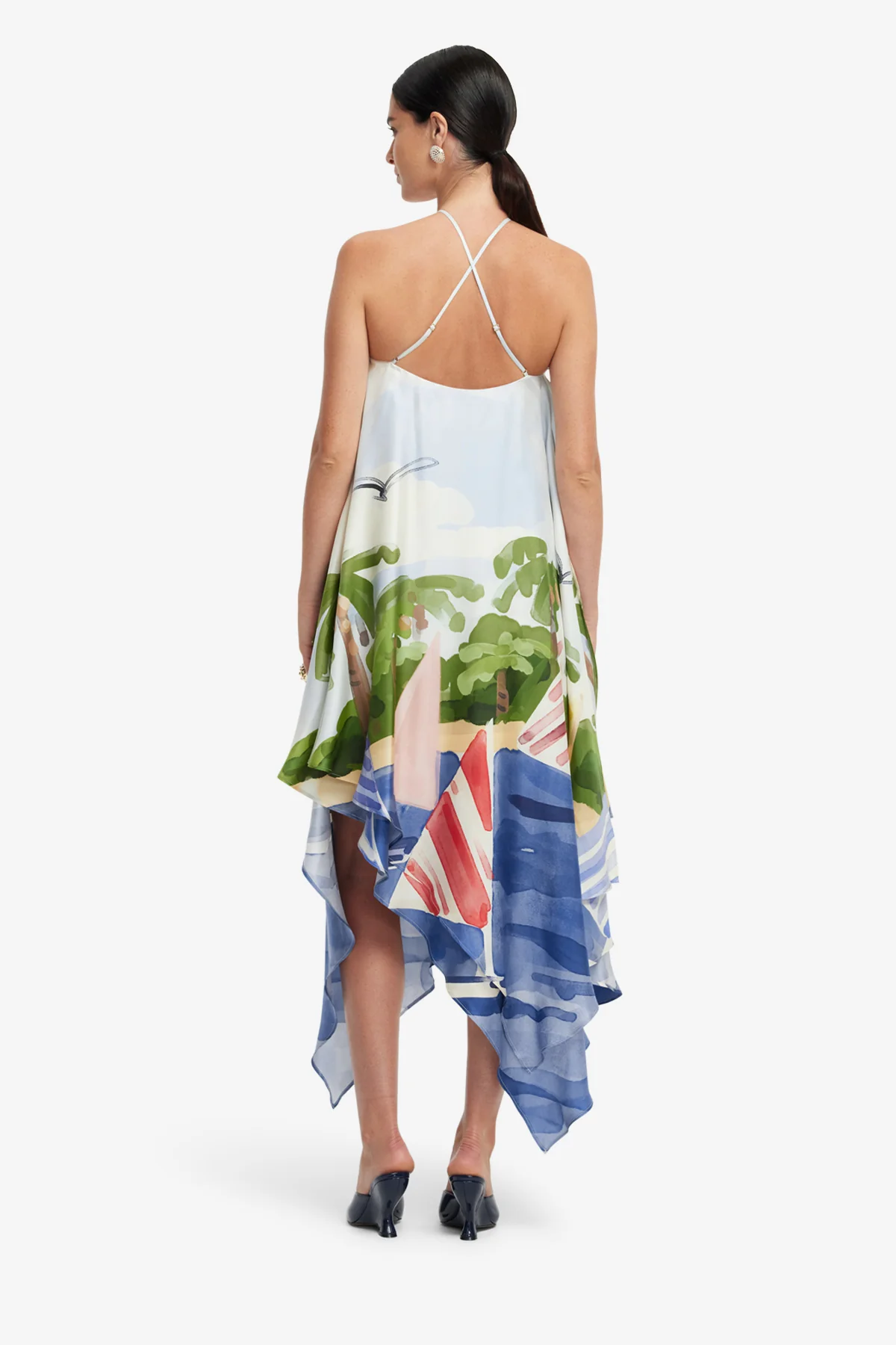 Sally Halterneck Maxi Dress - Nautical Print
