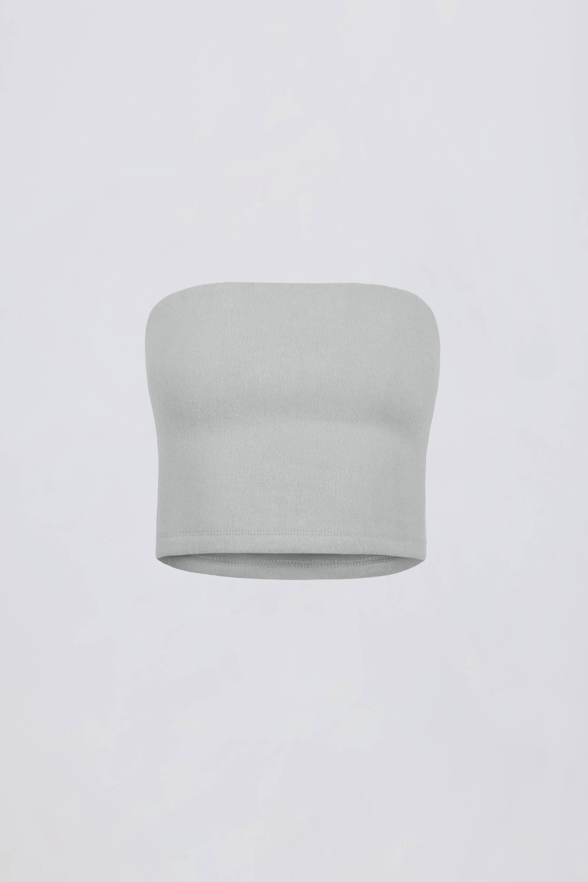 Brushed Jersey Bandeau Top in Fog Grey