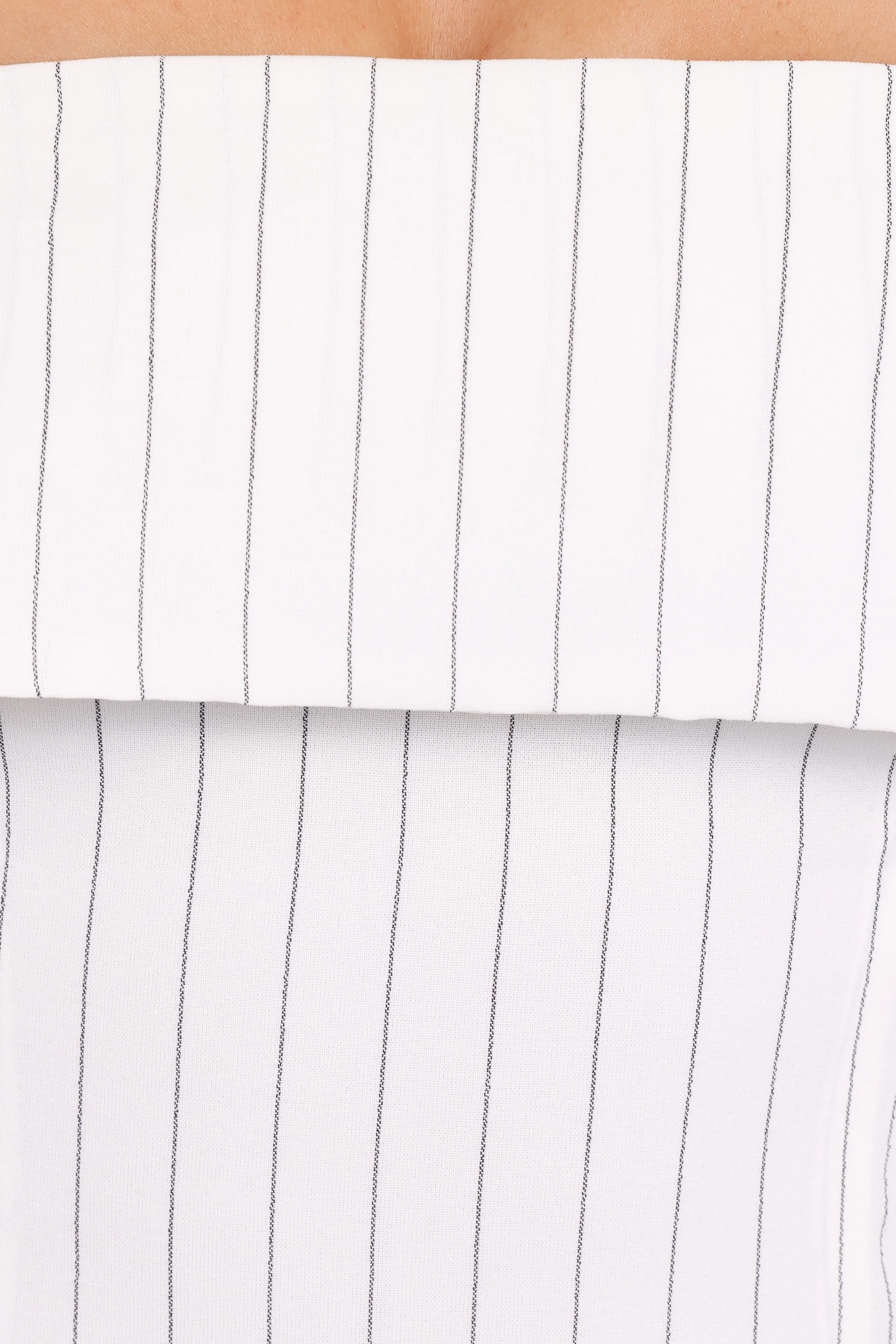 Blakely Strapless Top - White Pinstripe