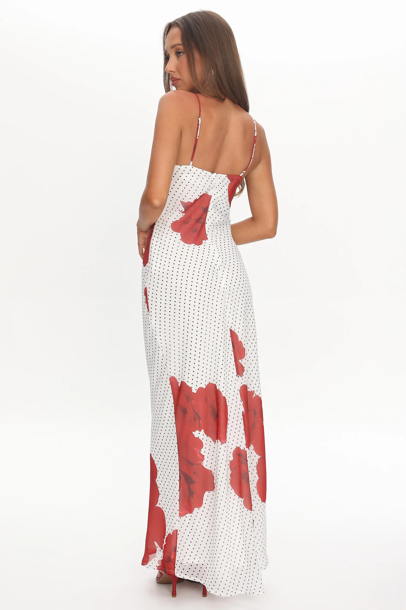 High Roller Rosette Maxi Dress Print White