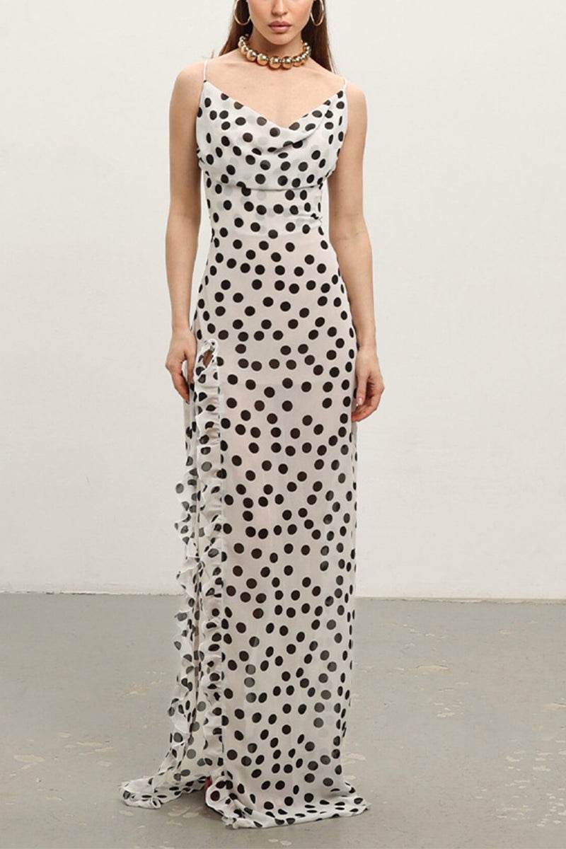 Sheath-Column Maxi Printed Chiffon Dress 958527019974