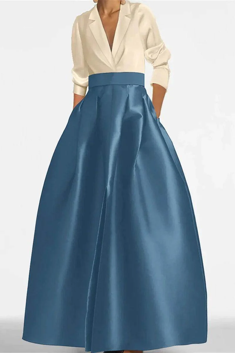 A Line Jewel Neck V-Neck Long Sleeves Mother Dresses CM0342