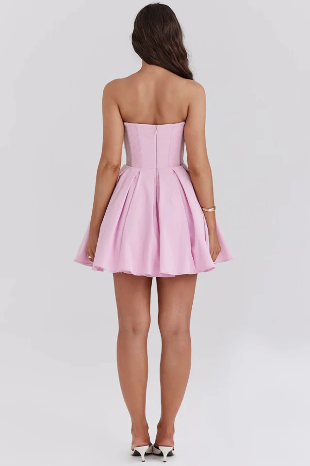 Mar Candy Twill Strapless Mini Dress