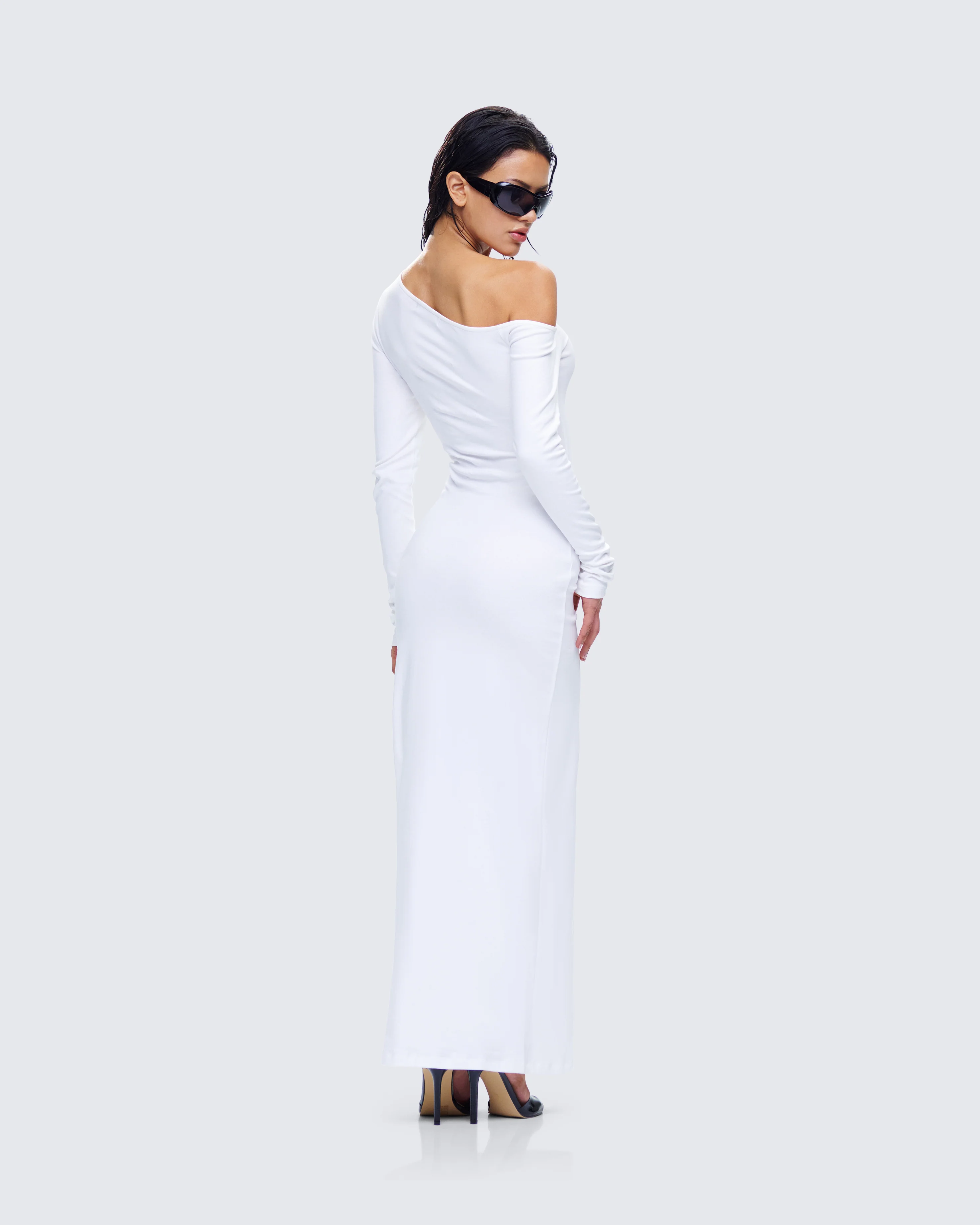 Kiandra White Off Shoulder Maxi Dress