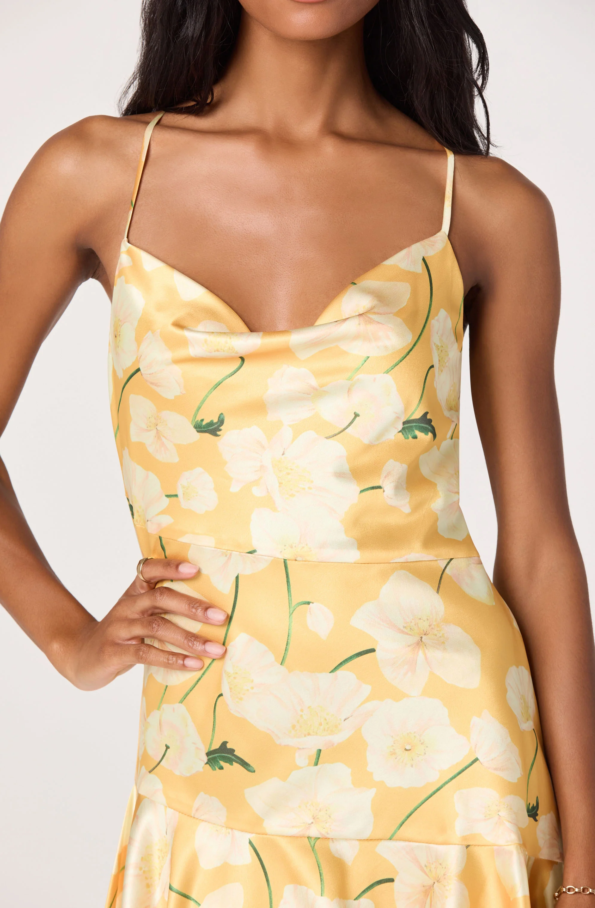 Paloma Cowl Neck Asymmetric Mini Dress
