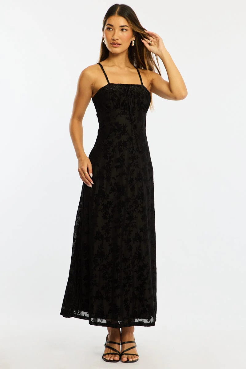 Black Midi Dress Strappy