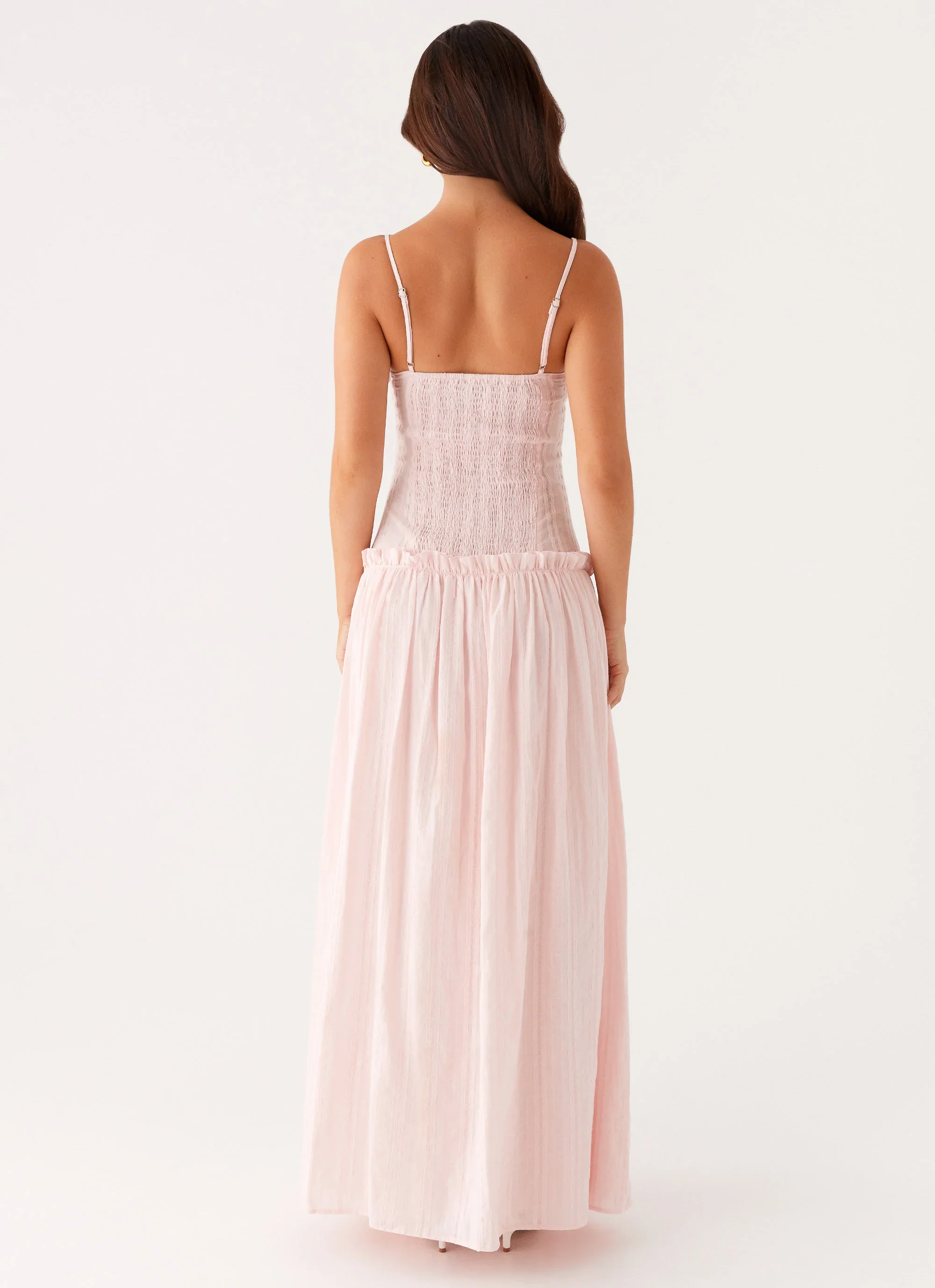 Jacinda Drop Waist Maxi Dress - Pink - FASHION NOB