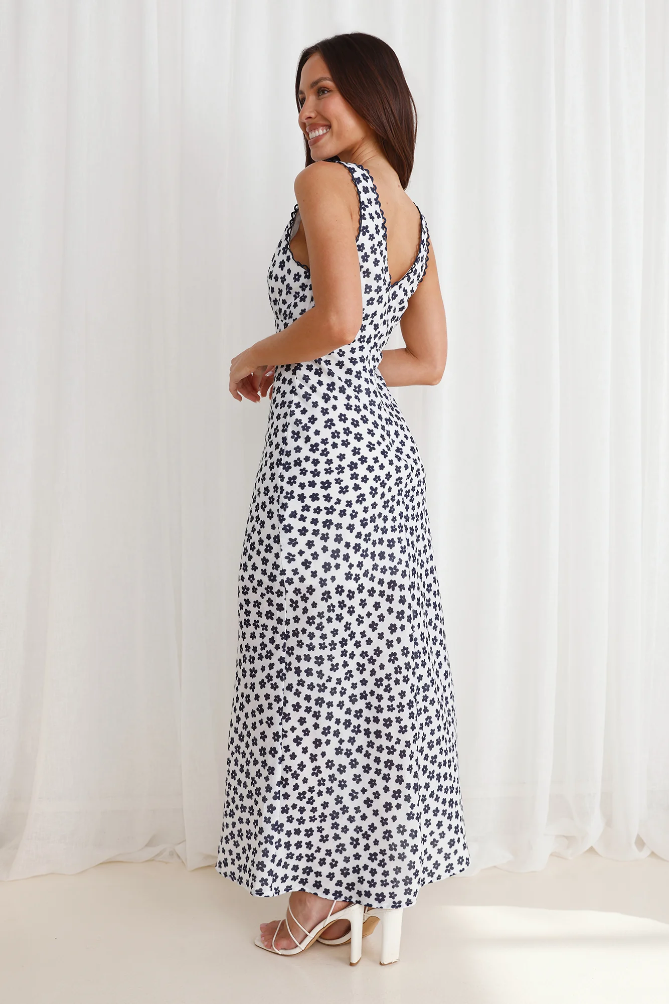 Picked Flowers Maxi Dress White - luluinthesky