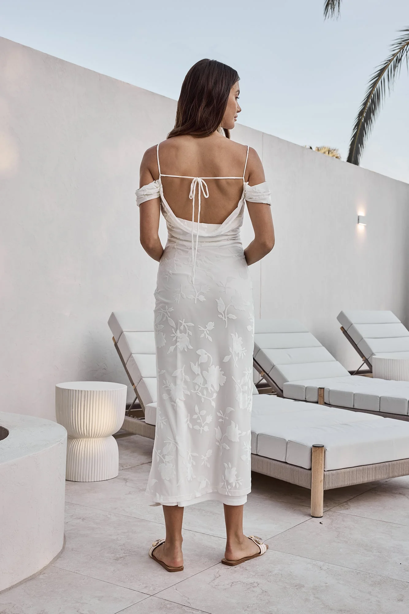 Tropical Tide Maxi Dress White