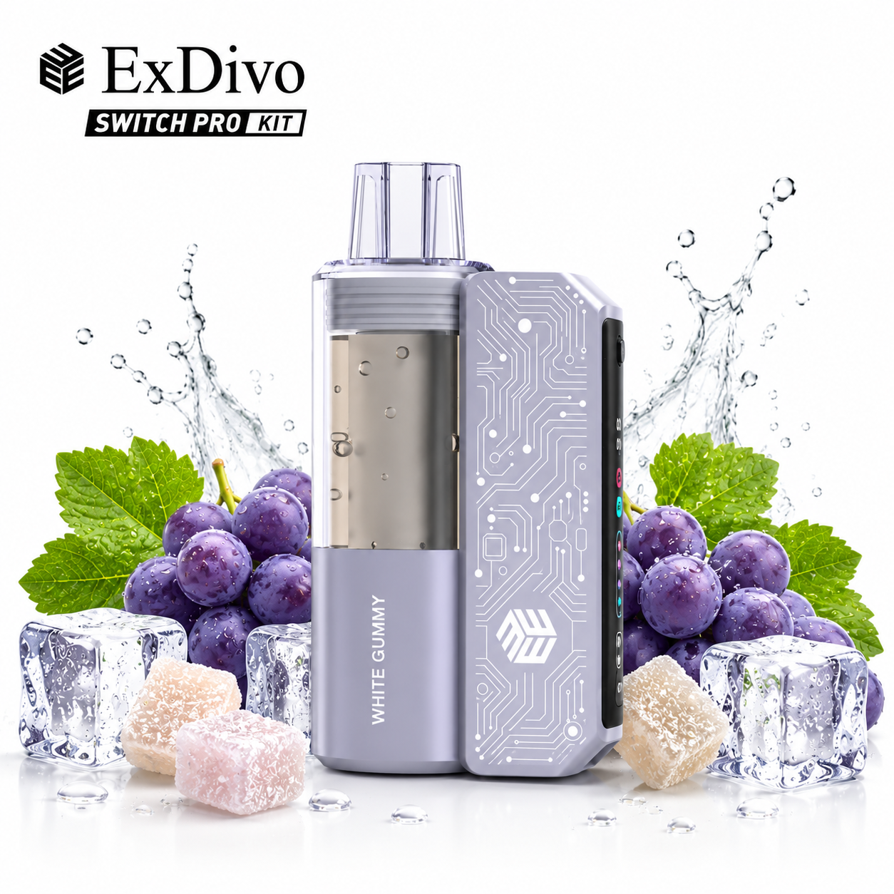 WHITE GUMMY - ExDivo BRIGHT MIRROR 35K Replaceable VAPE kit