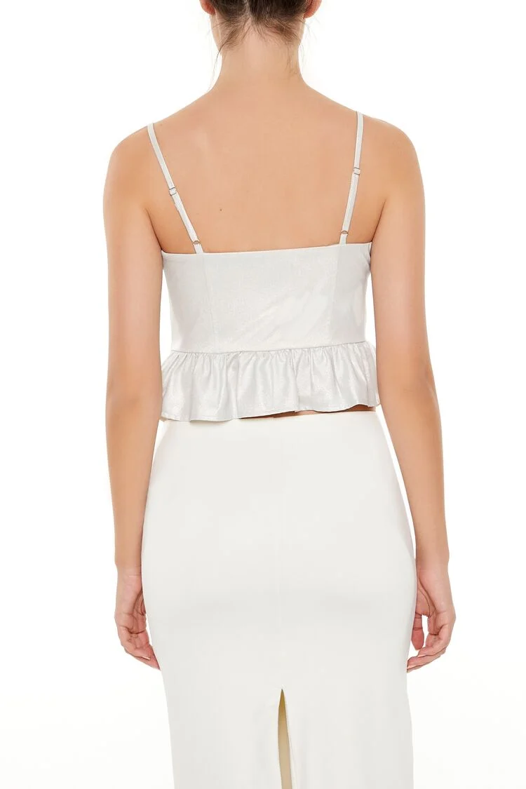 Glitter Satin V-Hem Bustier Cami