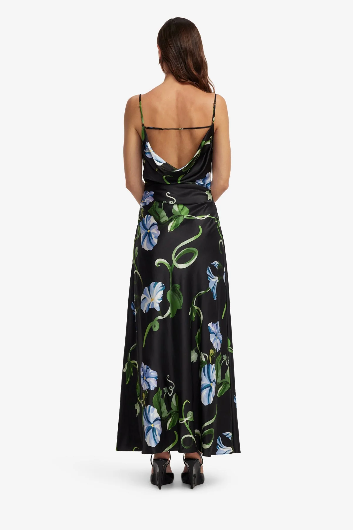 Valentina Maxi Dress - Vine Print in Ebony