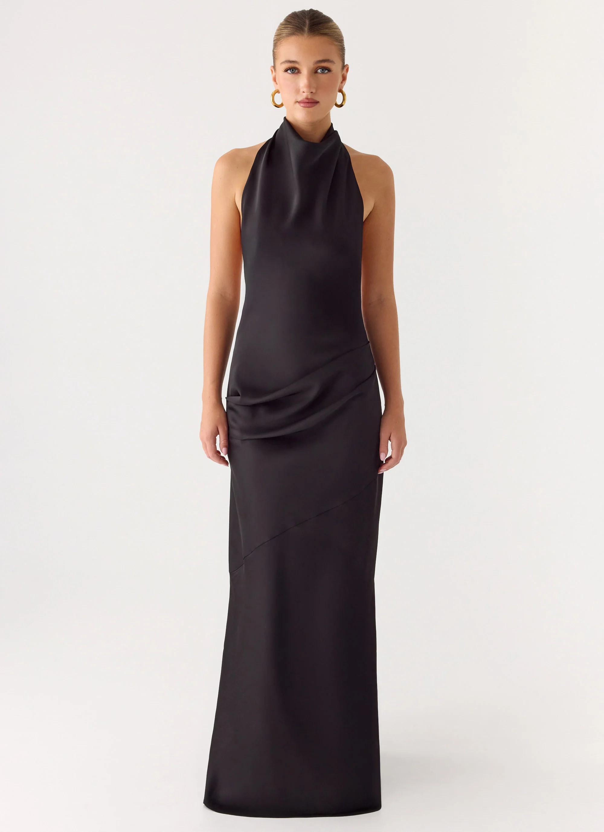 Back To Life Halter Maxi Dress - Black