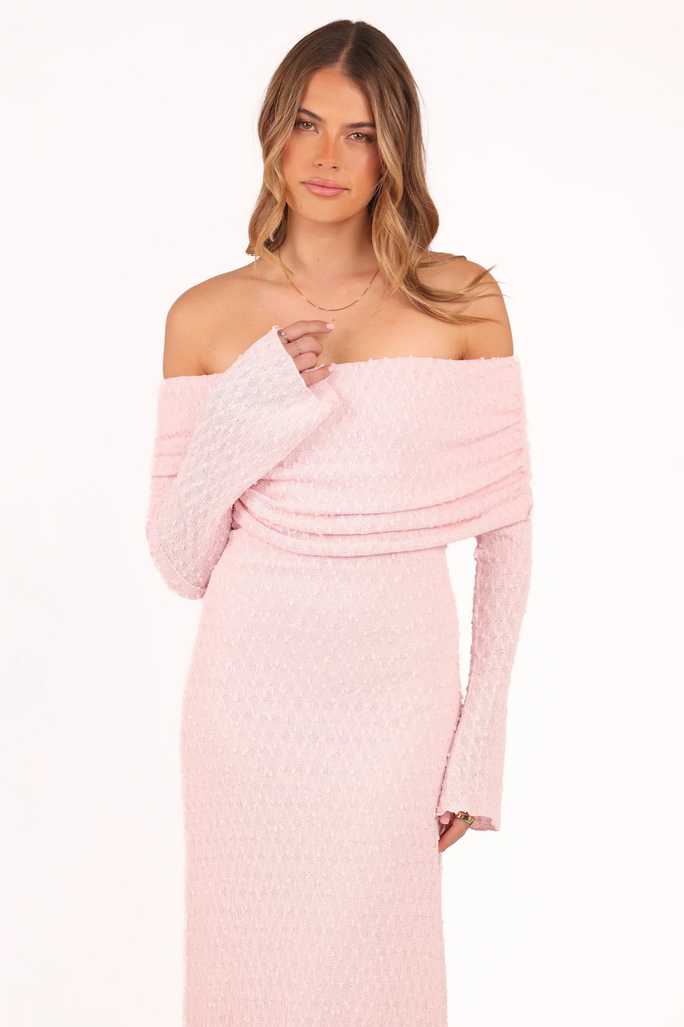 Wilma Off Shoulder Dress - Pink