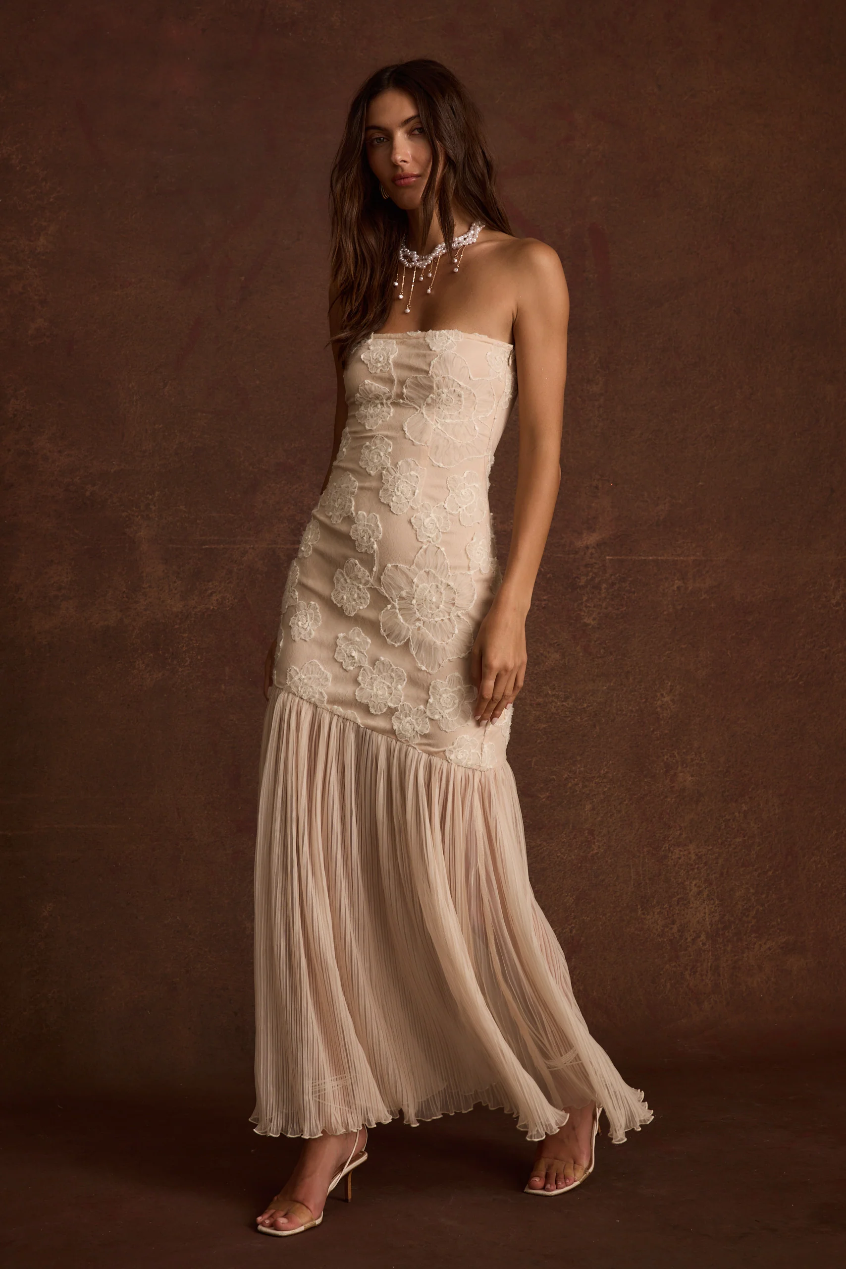 Daylight Blush Embroidered Maxi Dress