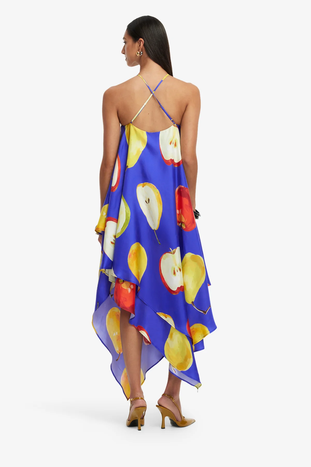 Sally Halterneck Maxi Dress - Pear Print