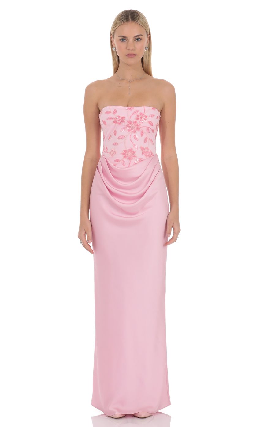 Elodie Embellished Strapless Maxi Dress
