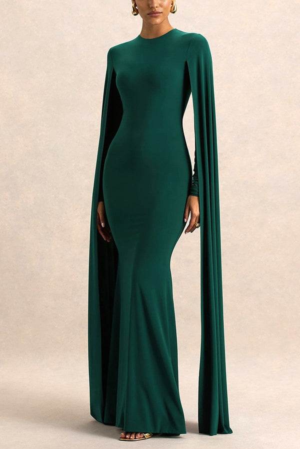 Mermaid Maxi Knitted Semi Formal Wedding Guest Dresses 8475538129054