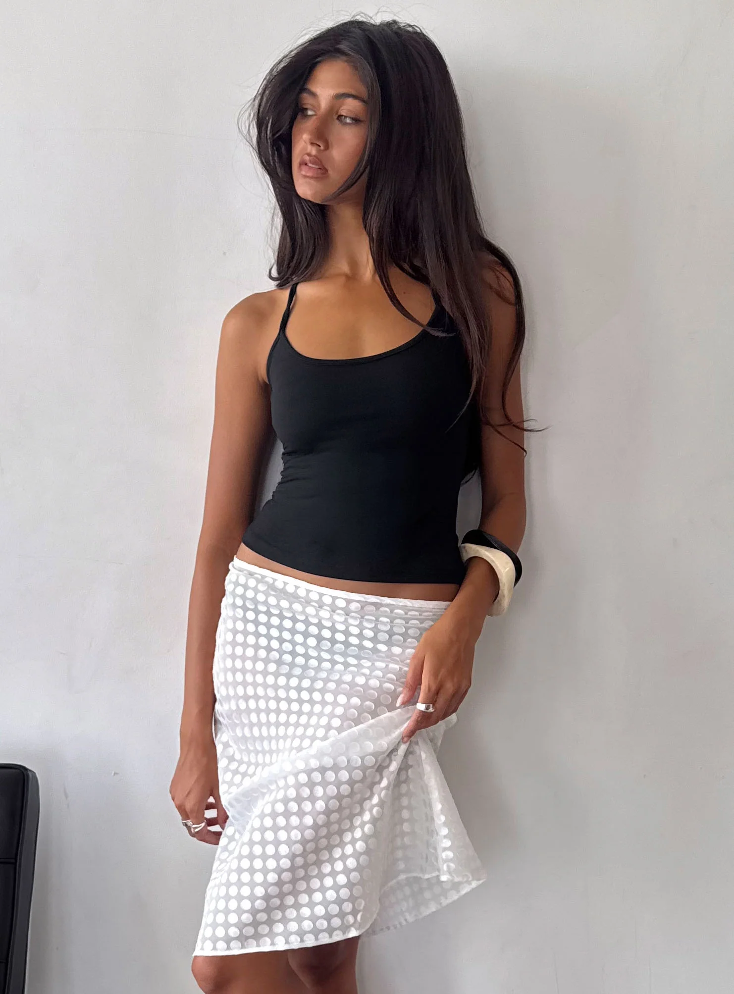 Daily Define Thin Strap Halter Tank Top Black