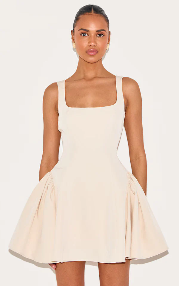 Lemon Woven Square Neck Shift Dress - luluinthesky