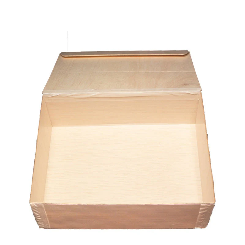 VerTerra Collapsible Balsa Wood Box w/ Attached Lid 11