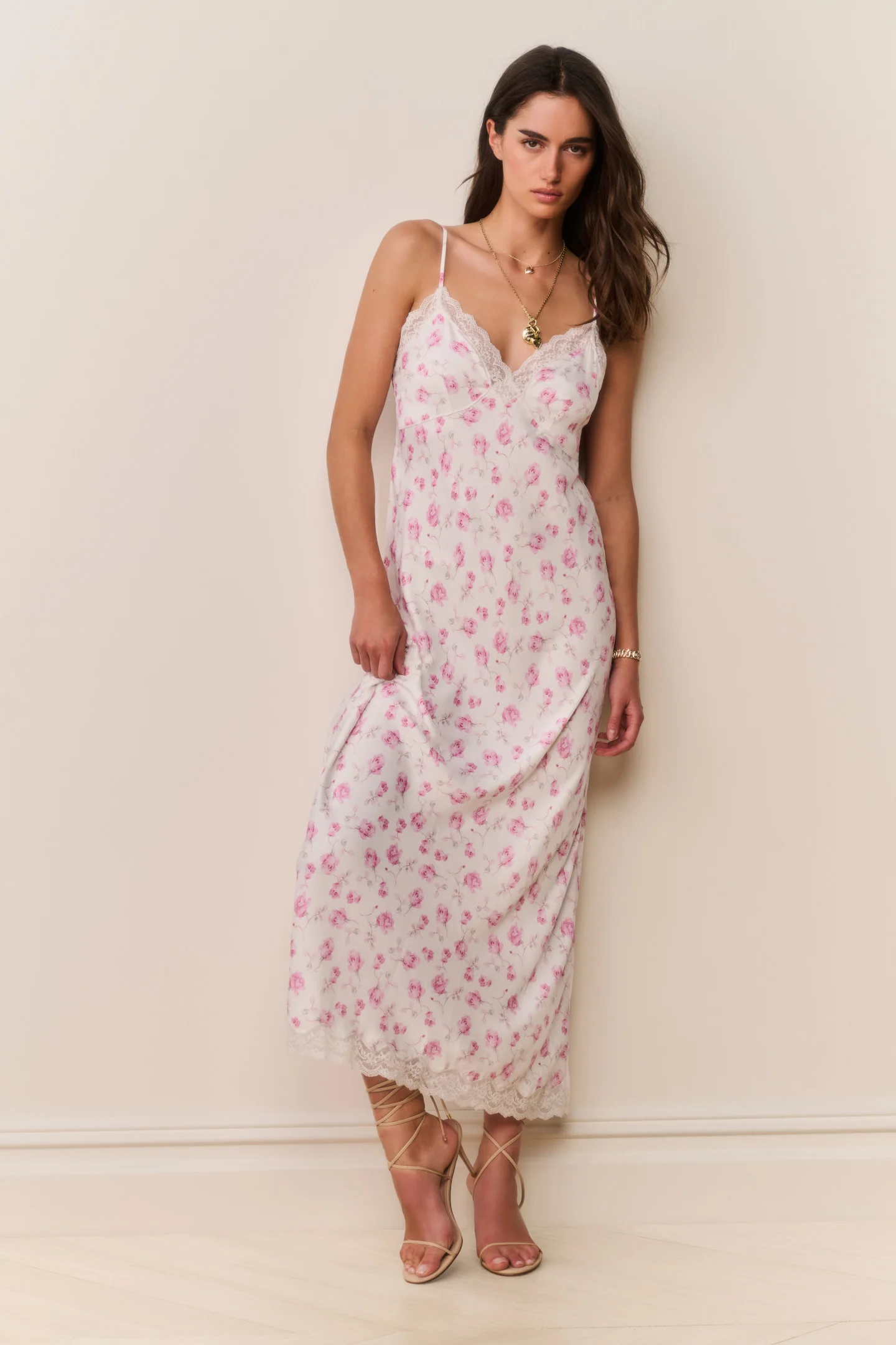 Manuela Heirloom Print Maxi Slip Dress