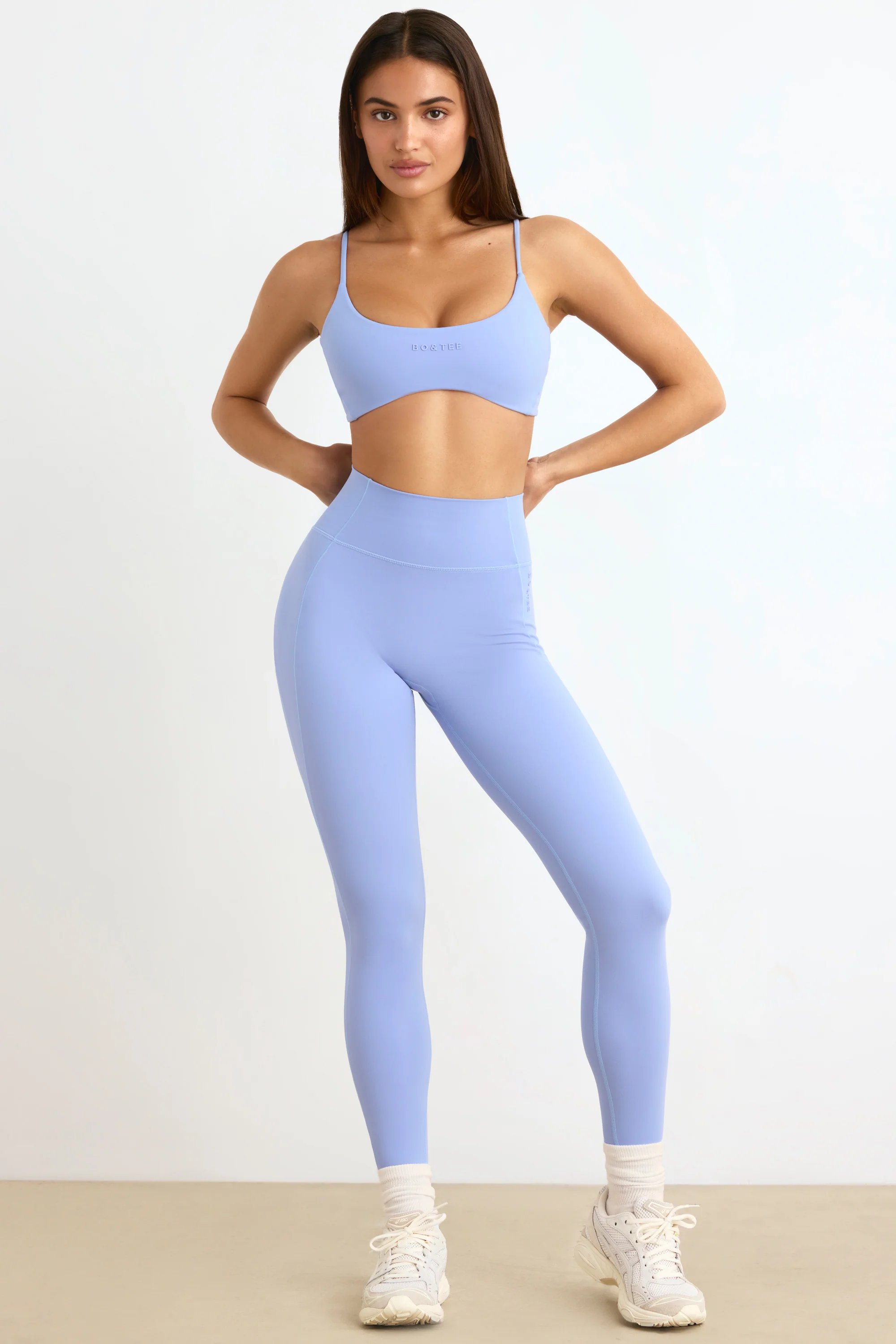 Soft Active High-Waist Leggings in Lavender Blue