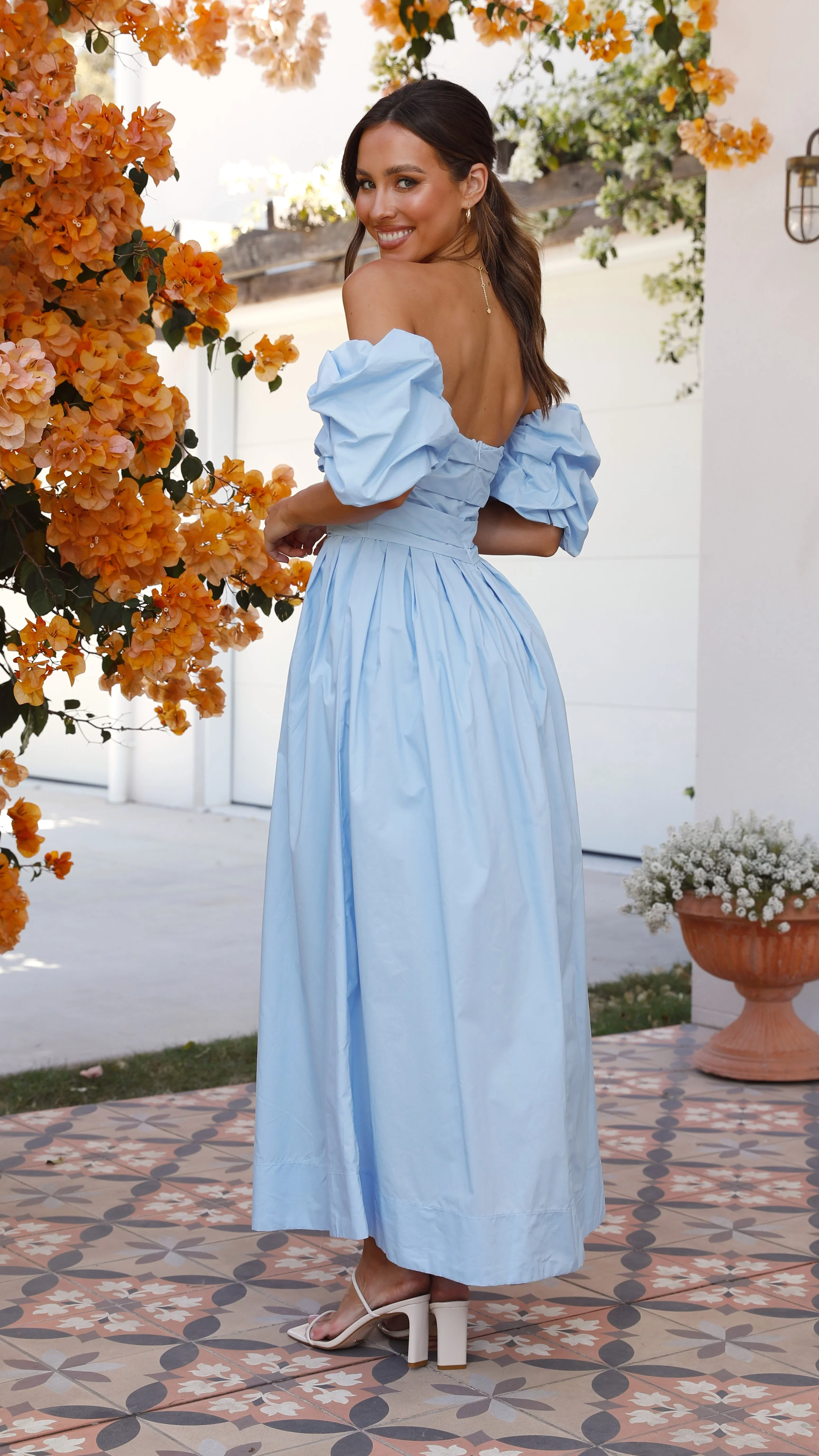 Caelius Midi Dress - Light Blue
