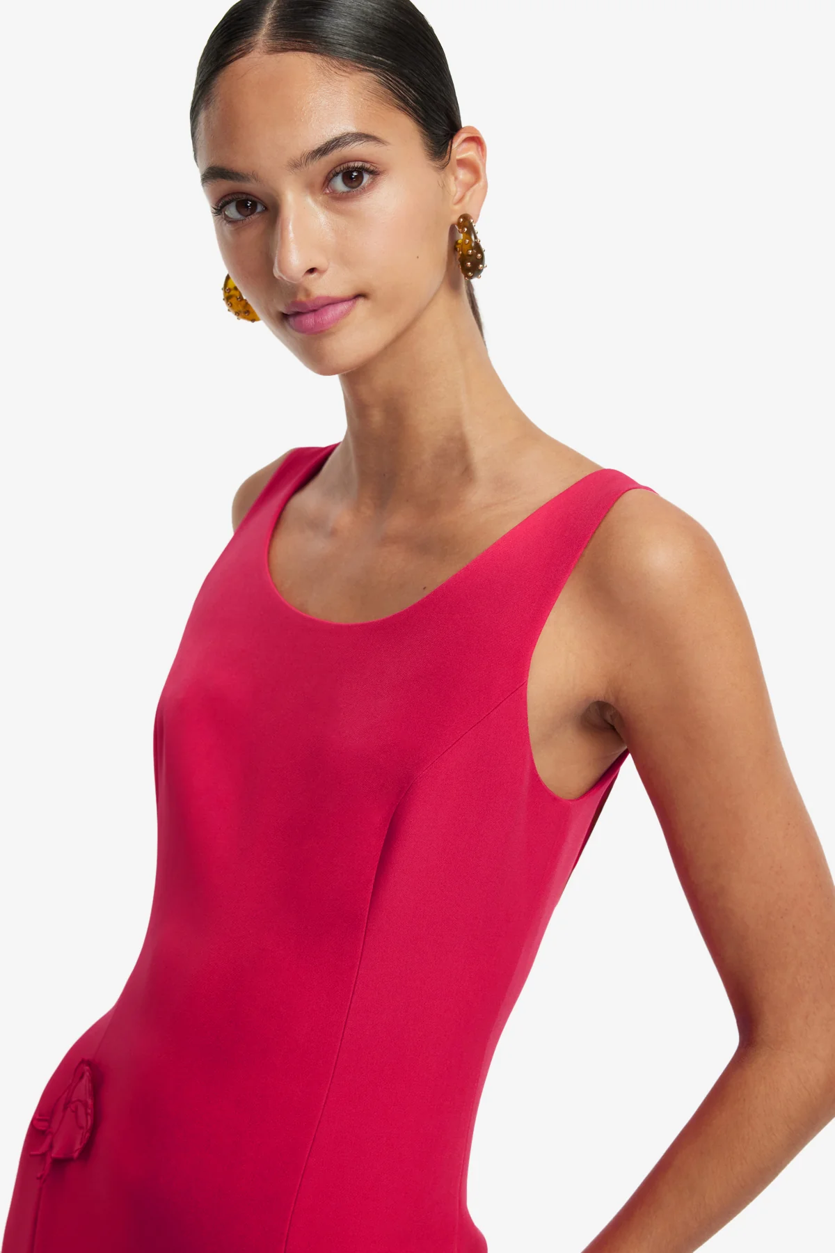 Emily Appliqué Midi Dress - Scarlet
