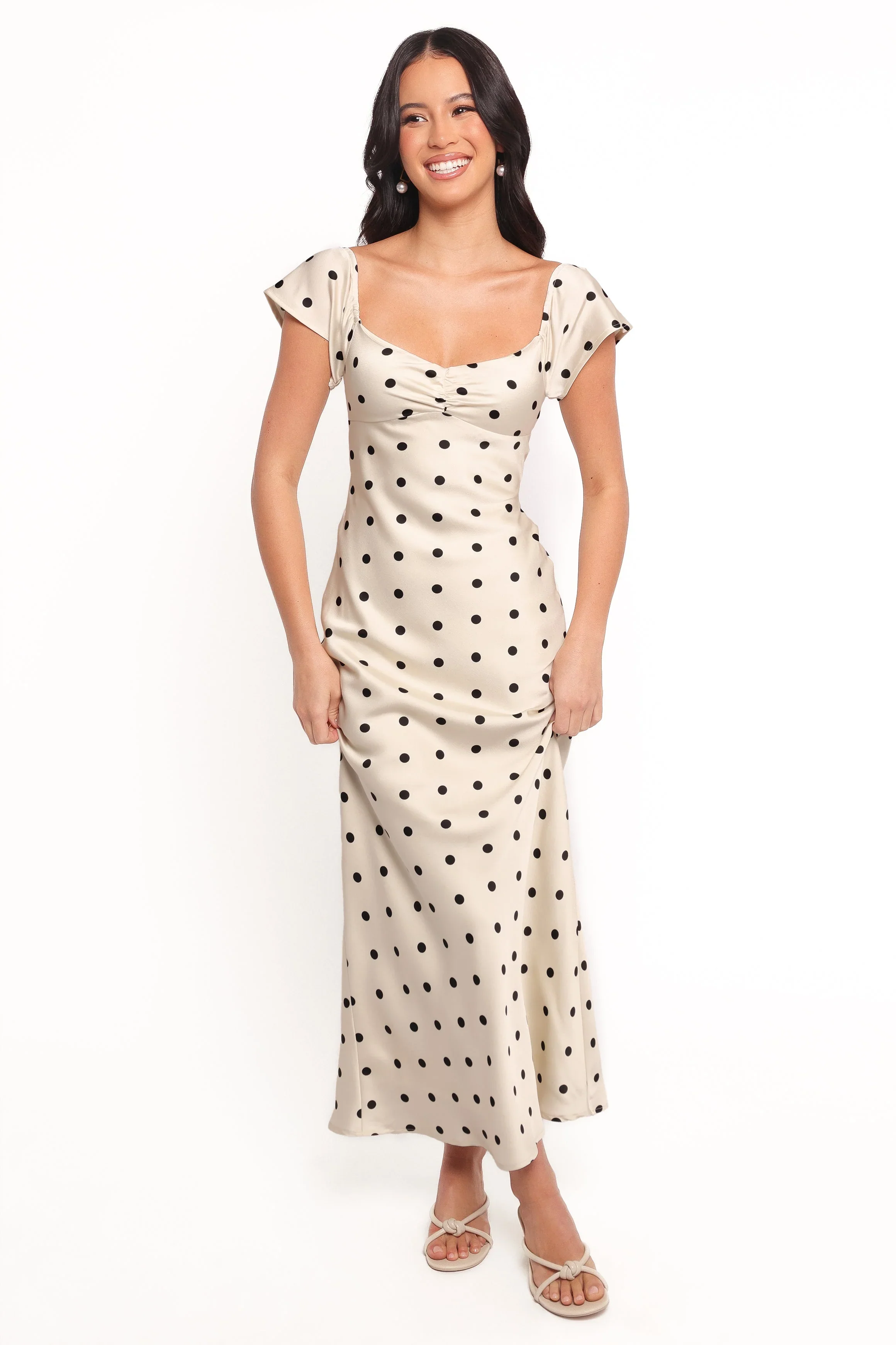 Elke Maxi Dress - Black Dot