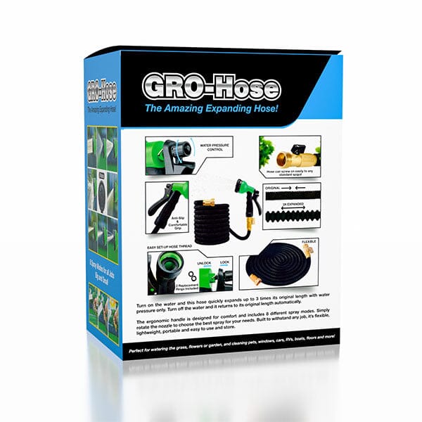 GRO-Hose GREEN 75ft Expandable Hose With Bonus Spray Nozzle