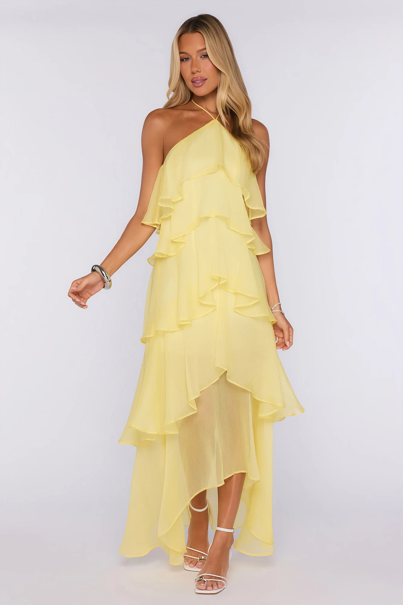 Dreamlight Affair Halter Maxi Dress Yellow