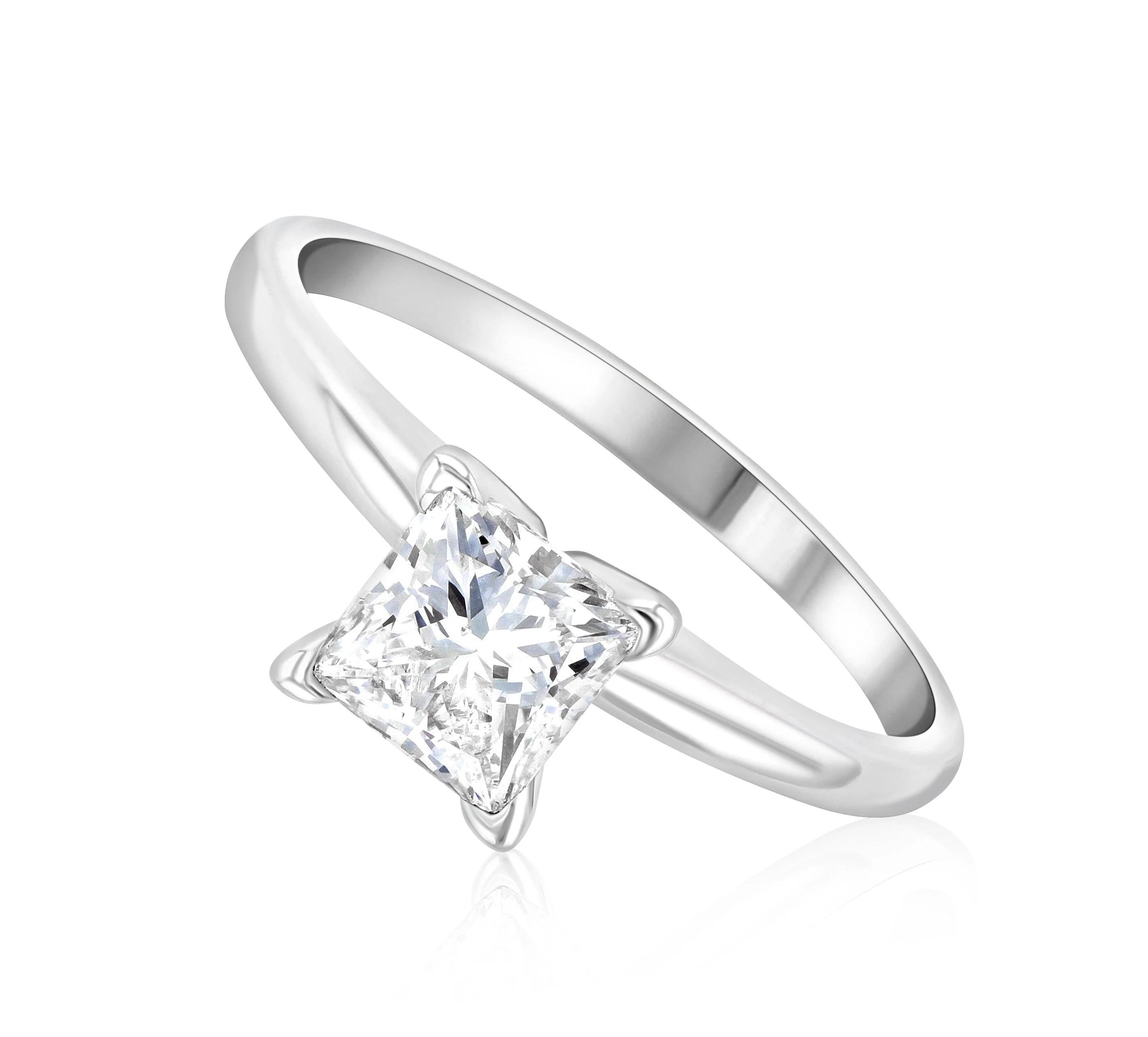 Princess Cut Diamond Solitaire Engagement Ring L3026 - lemrro
