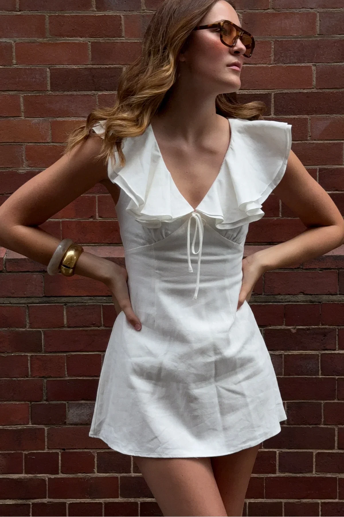 Perfect Stranger Pippa Ruffle Mini Dress White