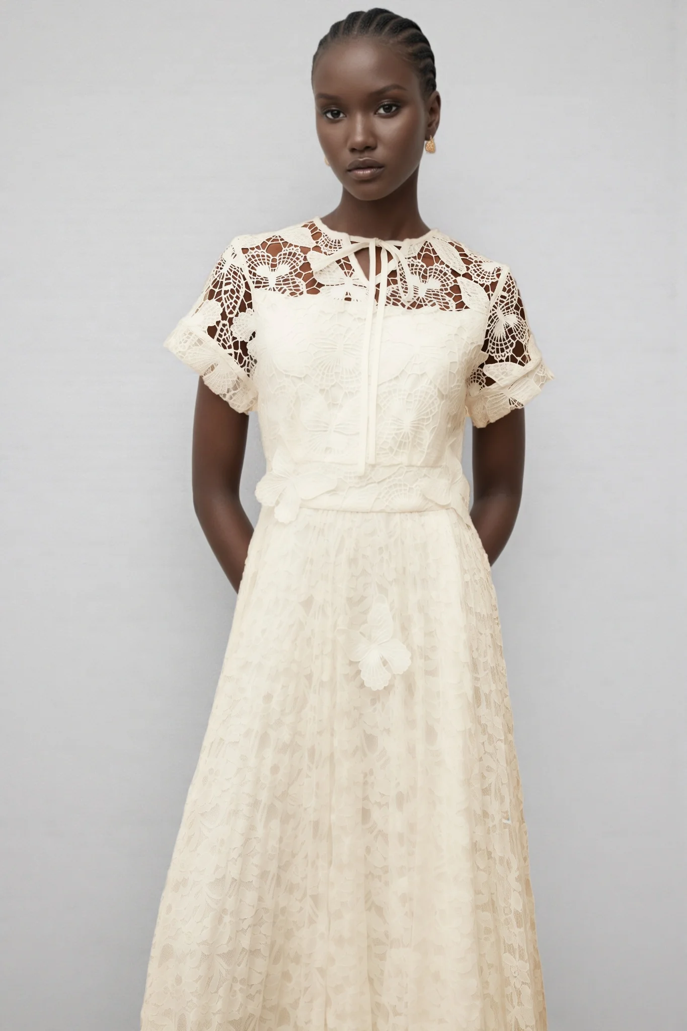 Zephrt White Lace Maxi Dress