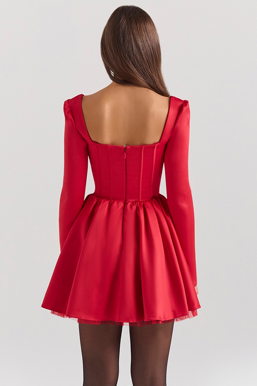 Holly Red Removable Bow Tulle Mini Dress