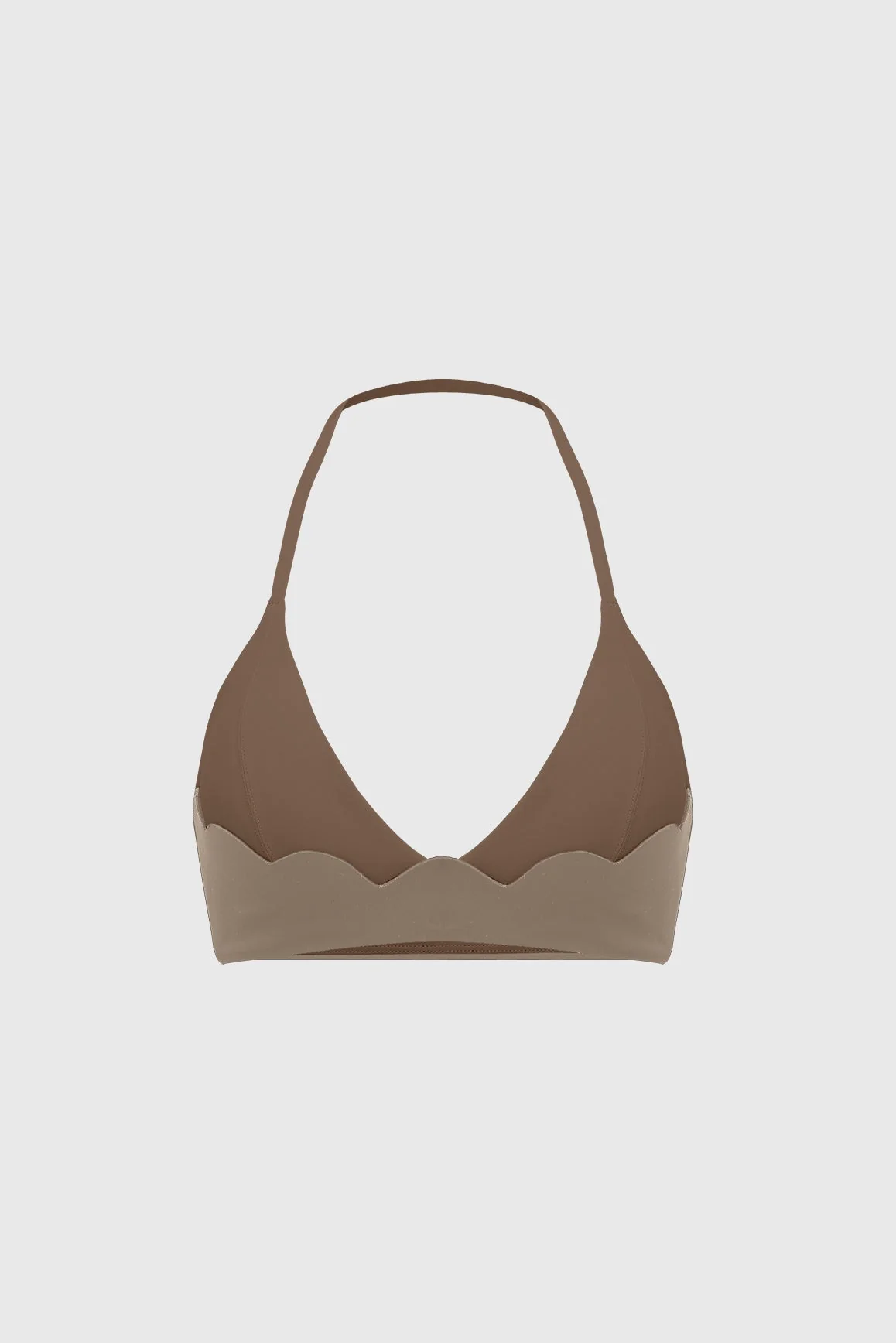 Riviera Scallop Contrast Halter Bra