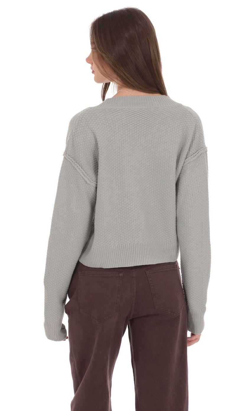 Cable Knit Cardigan in Gray