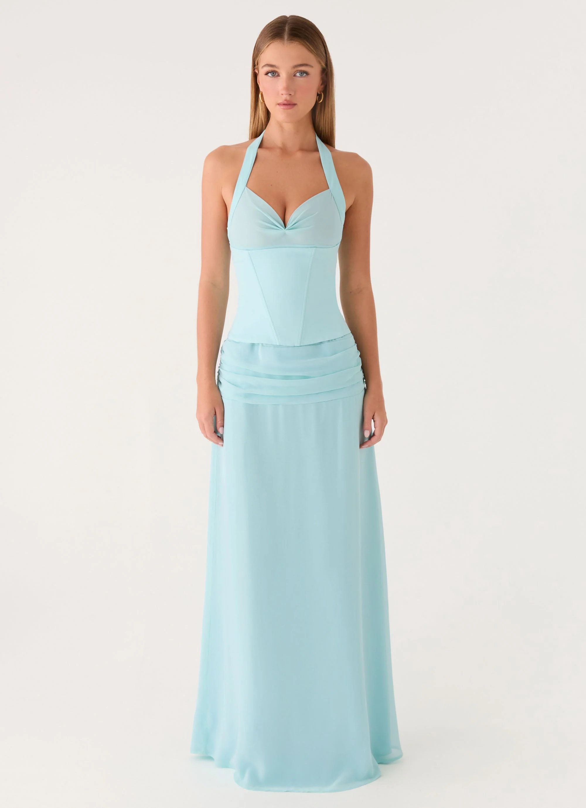 Soneva Corset Maxi Dress - Aqua