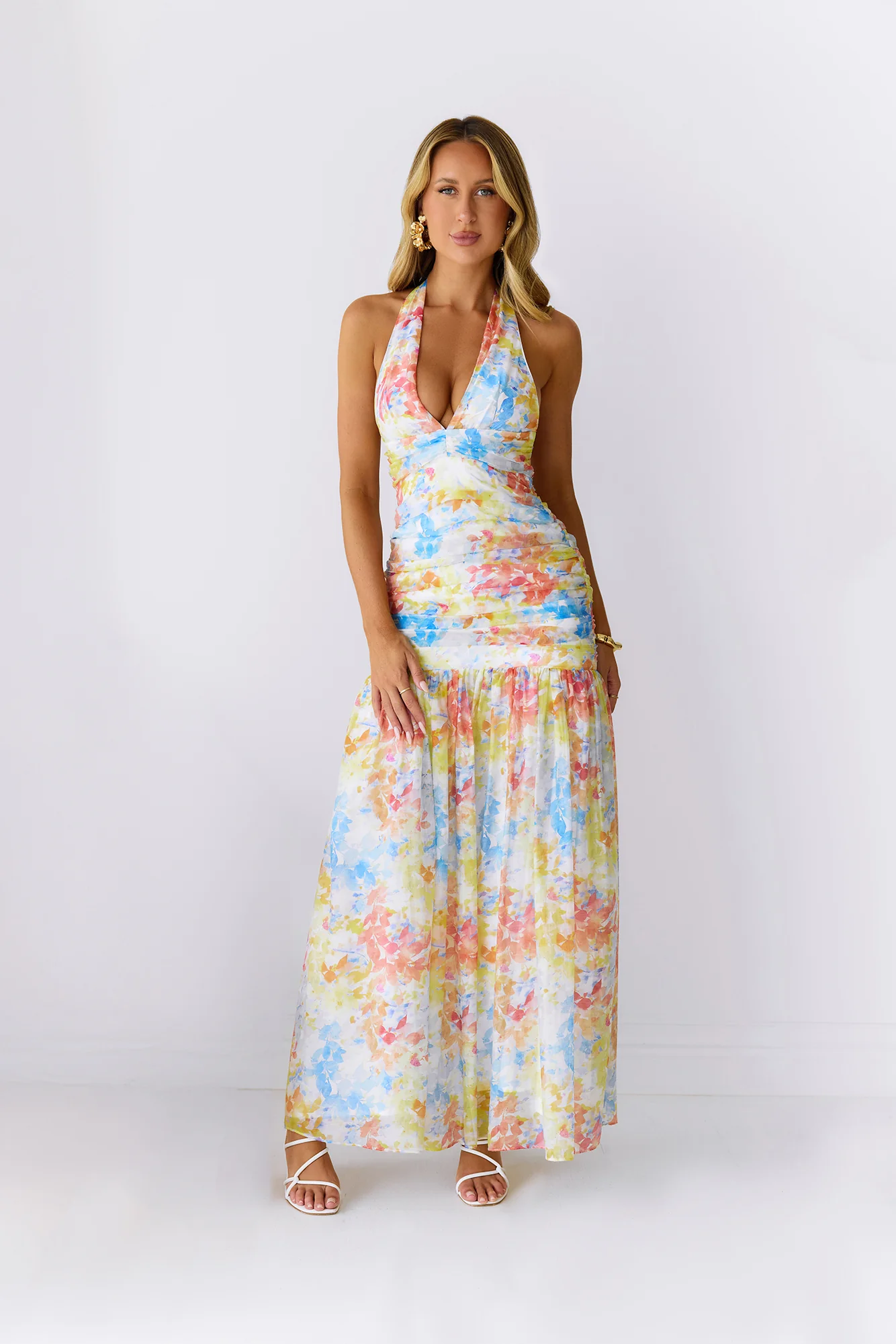 Coral Reef Beauty Halter Maxi Dress Multi