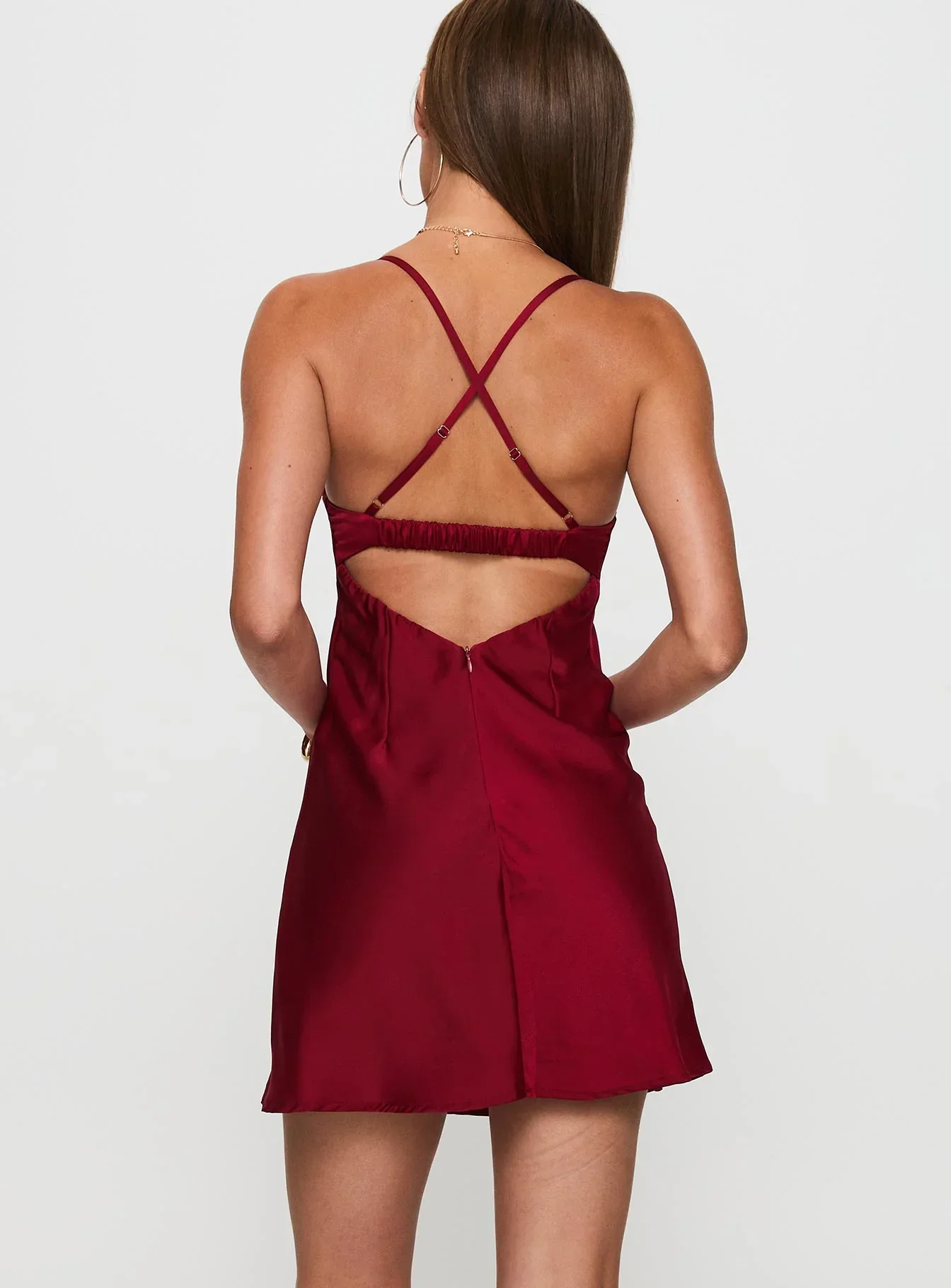 Glendon Mini Dress Burgundy - luluinthesky