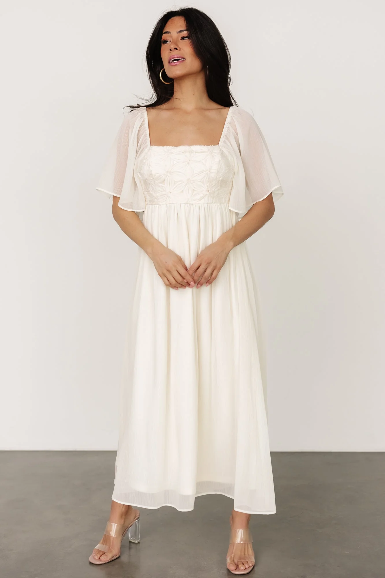 Lilith Applique Midi Dress | Cream - luluinthesky