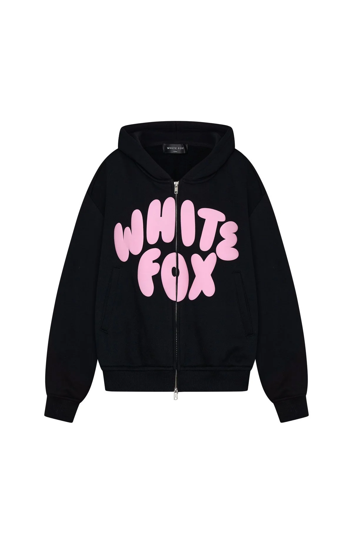 Club 14 Allie Boxy Zip Front Hoodie Black