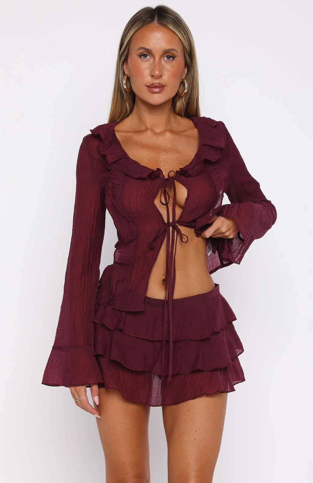 Your Status Mini Skort Burgundy