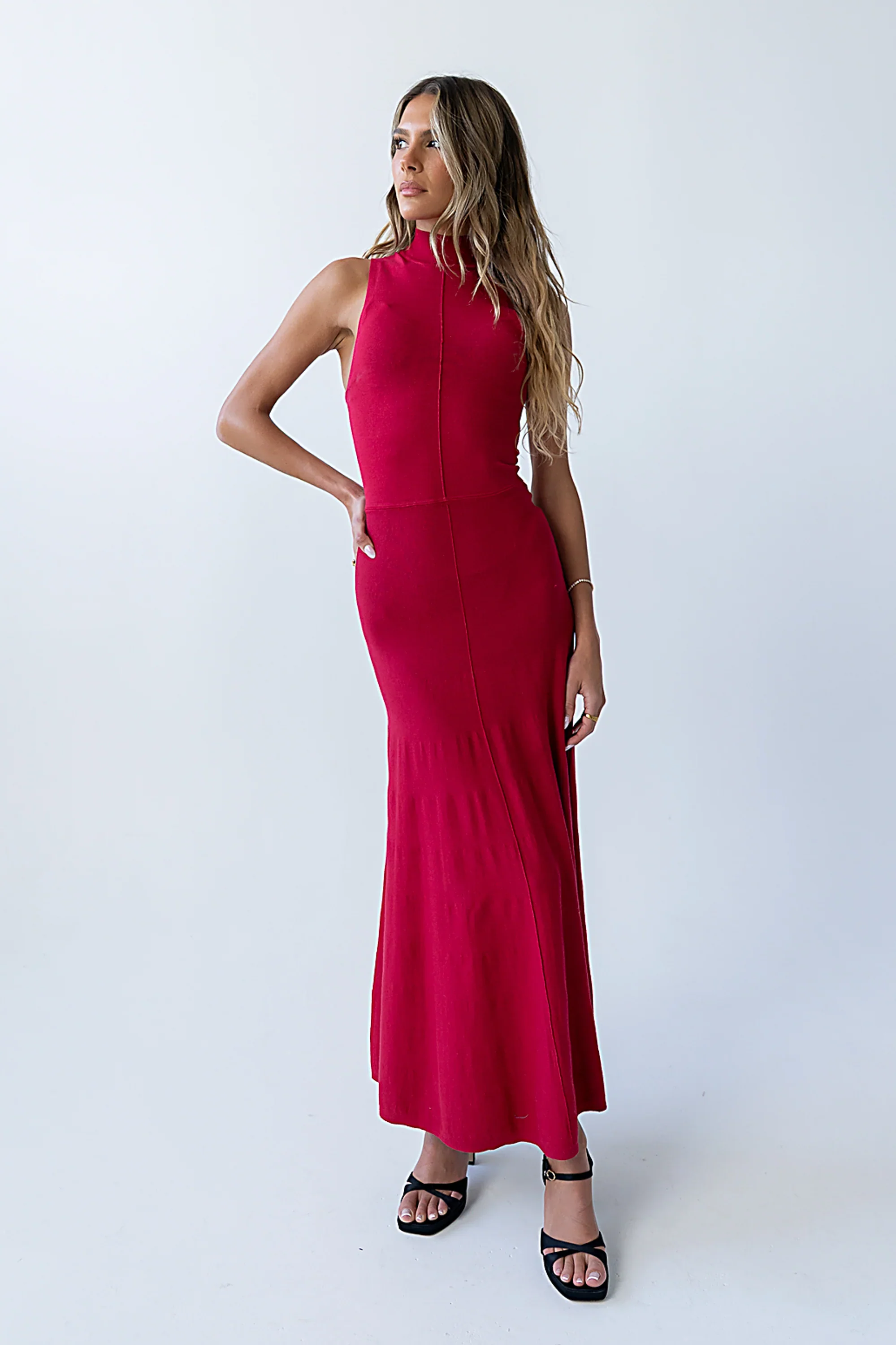 Liz Mock Neck Maxi Dress
