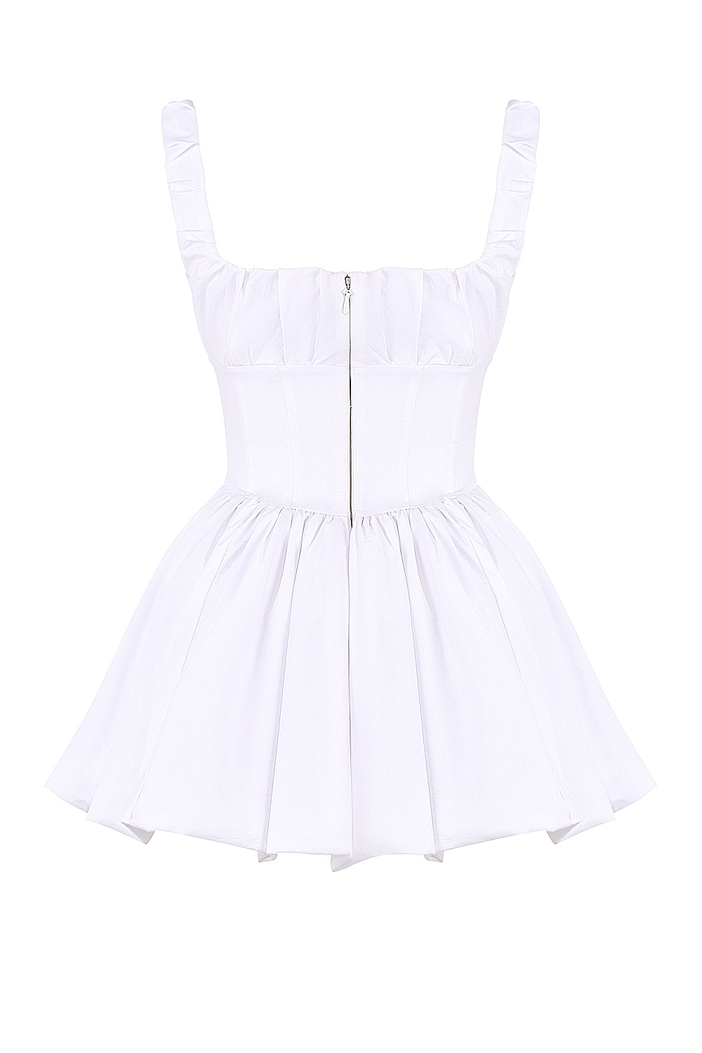 White Cotton Tulle Mini Dress
