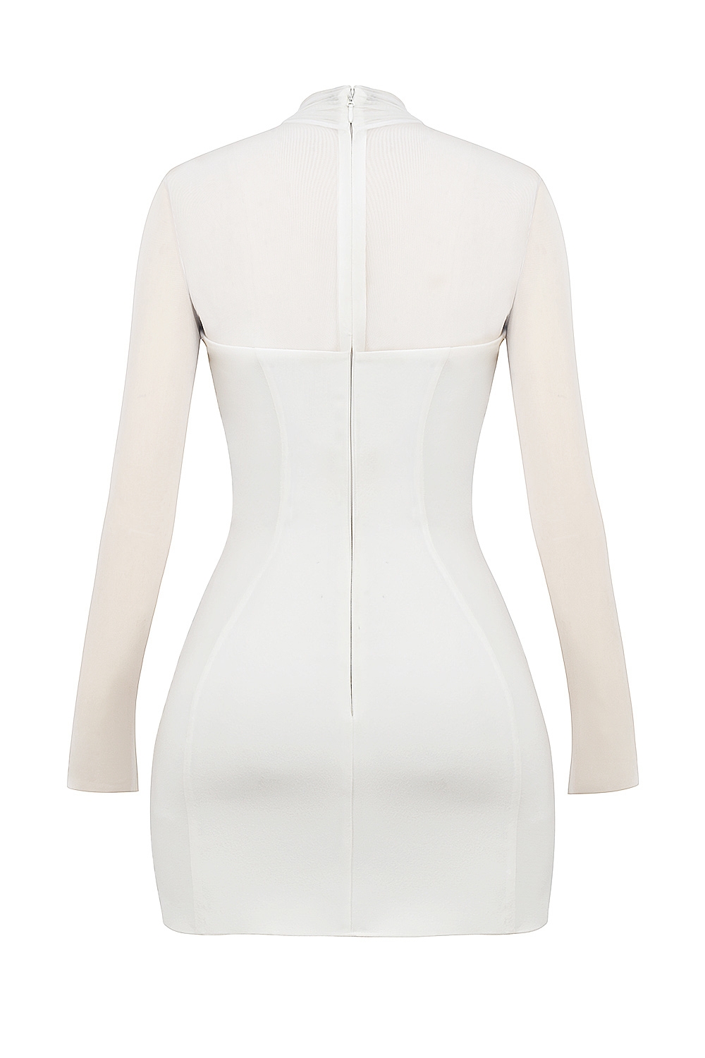 White Plunge Mini Dress